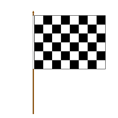 Zielfahne / Formel 1 (Schwenkfahne 45x30cm an Holzstab)