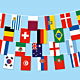 Fahnenkette klein Polyester (8,9m) – Alle 32 WM 2022-Teilnehmerländer